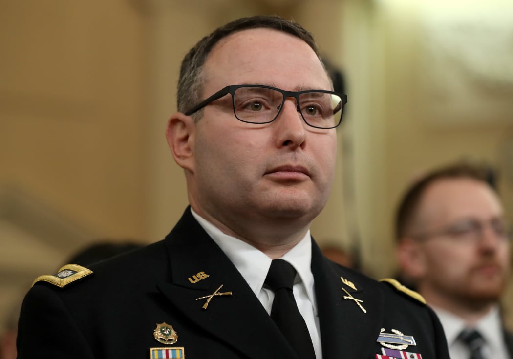 National Security Council Director for European Affairs Lt. Col. Alexander Vindman arrives to testify before the House Intelligence Committee in the Longworth House Office Building on Capitol Hill November 19, 2019 in Washington, DC.