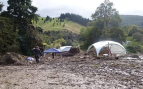 The area of the Lawrence Cemetery where eight skeletal remains have been uncovered.