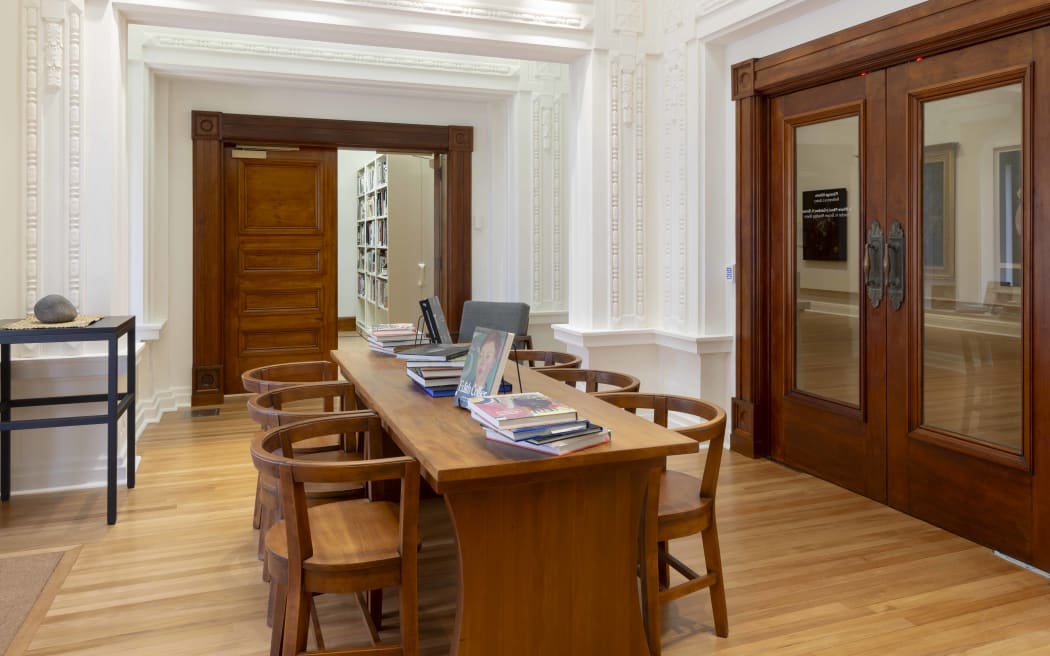 The new Gordon H Brown Reading Room in the former entrance of Te Whare o Rehua Sarjeant Gallery