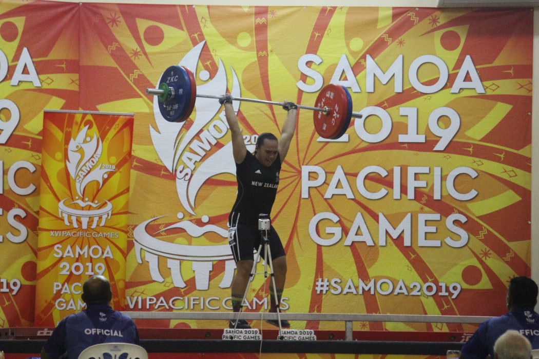 Weightlifter Kanah Andrews-Nahu has won New Zealand's first gold medals of the Pacific Games in Samoa.