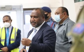 Papua New Guinea's Prime Minister James Marape gives a Covid-19 update for media, 23 March 2021