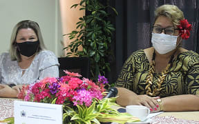 SVSG Board Chairman, Georgina Lui and Minister of Finance, Mulipola Anarosa Molioo sign off on the largest grant to an NGO in Samoa