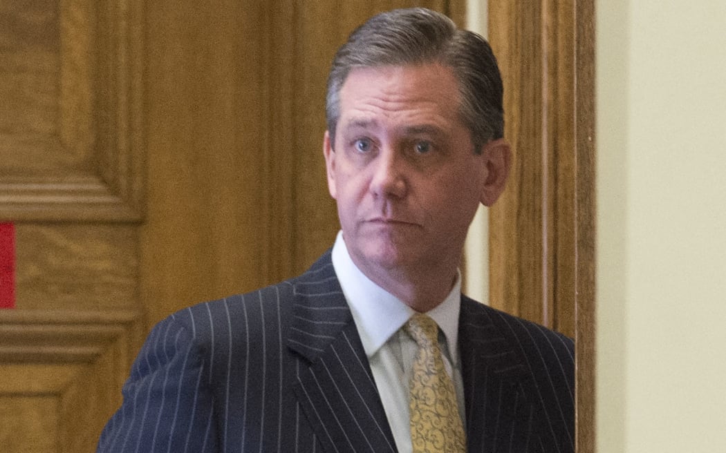 Former Montgomery County District Attorney Bruce Castor heads back into courtroom  after a break in a pre-trail hearing for entertainer Bill Cosby and his sexual assault case February 2, 2016 in Norristown, Pennsylvania. -
