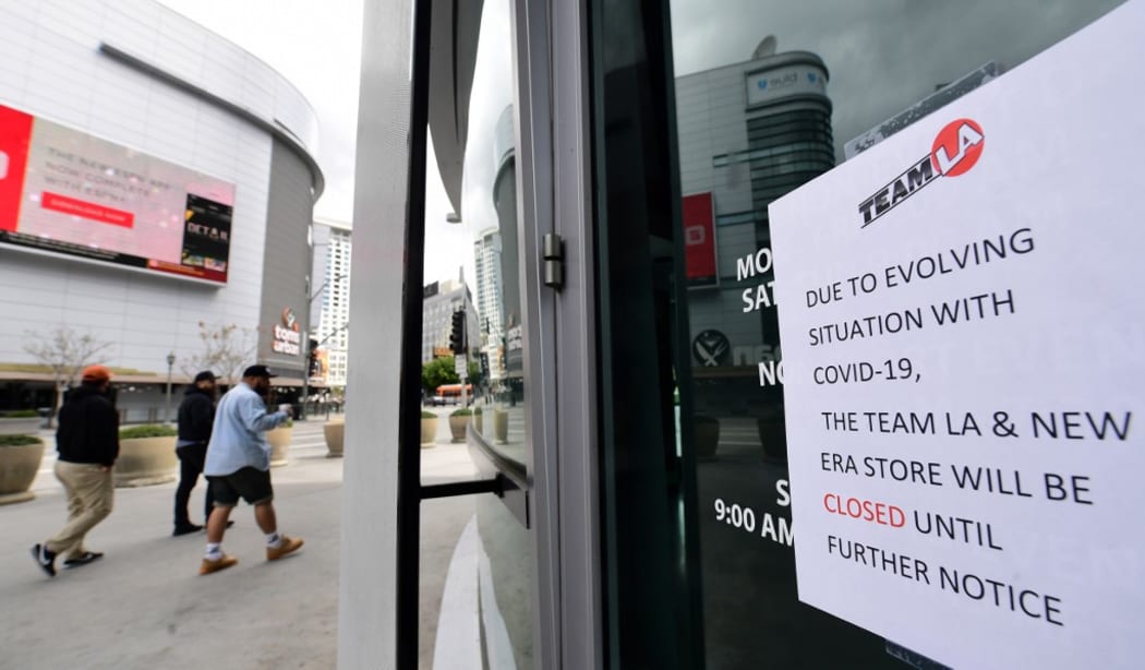 A sports merchandise store announces temporary closure in Los Angeles,