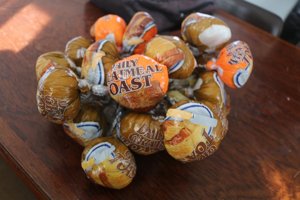 Poi made from re-used bread packets.