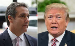Michael Cohen (L), President Trump's personal lawyer and US President Donald Trump.