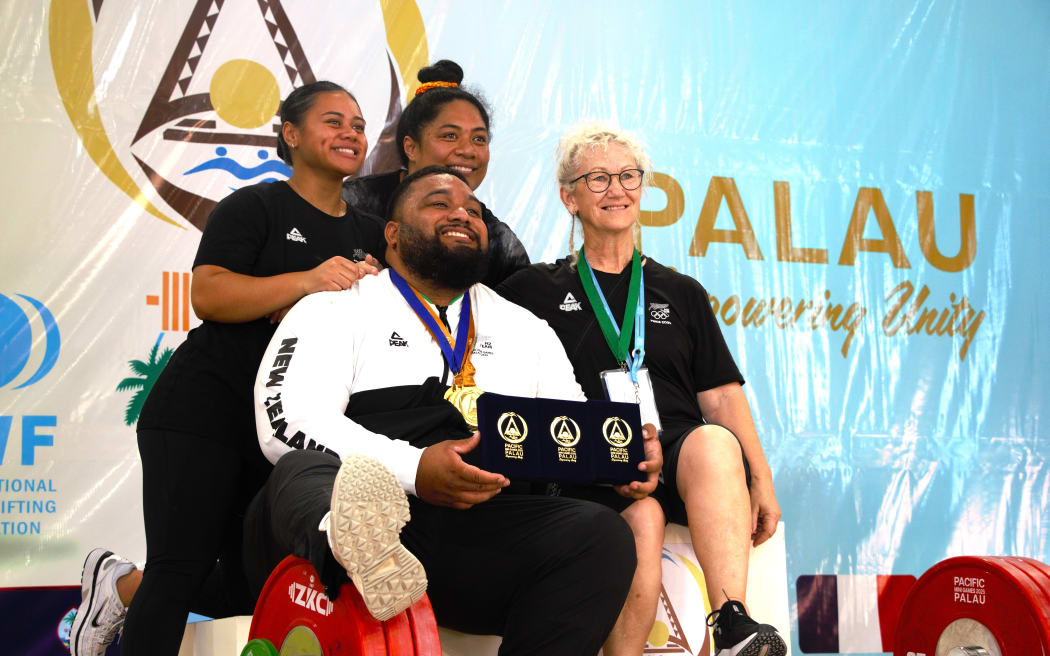 David Liti won two gold medals in the 110kg+ clean and jerk and the men’s overall, and a silver in the snatch.
