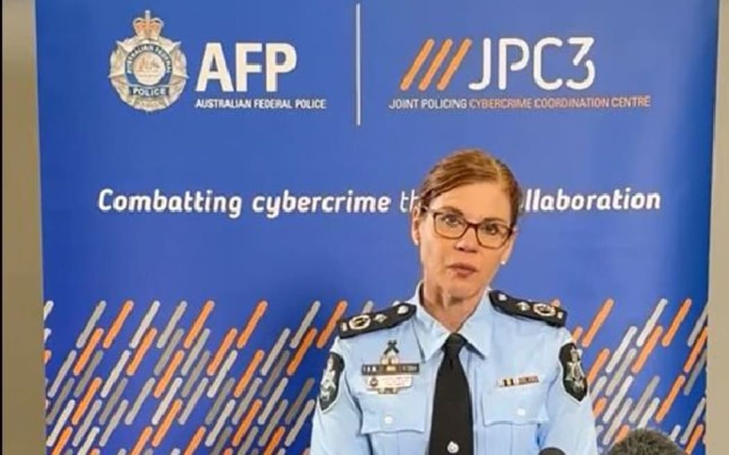 Australian Federal Police Assistant Commissioner Justine Gough briefing the media on the case.