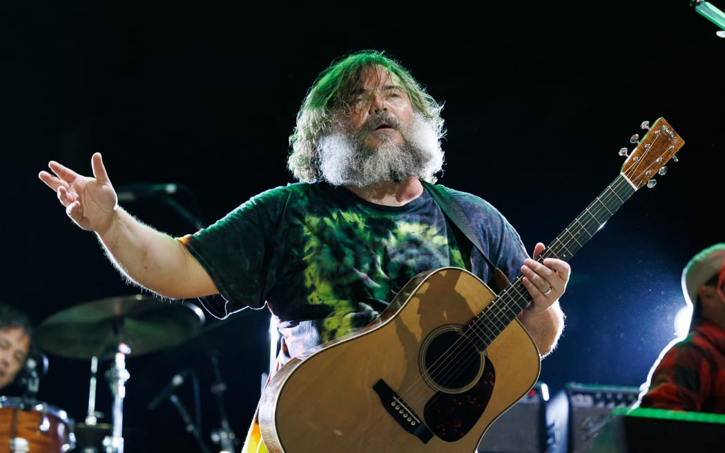 Nova Rock 2023 - The festival runs from June 7 to 10, 2023. PICTURE:  pictured on June 8, 2023. Singer Jack Black of the band "Tenacious D" - 20230608_PD10656 (Photo by FLORIAN WIESER / APA-PictureDesk / APA-PictureDesk via AFP)