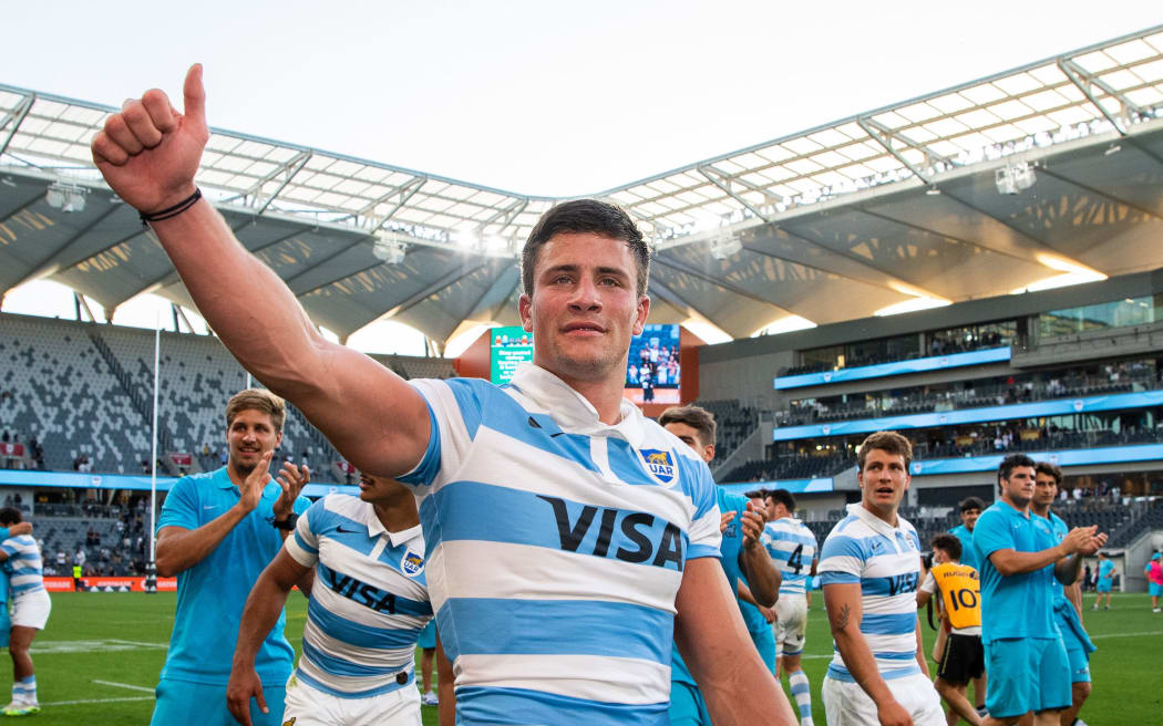 Argentina's Gonzalo Bertranou celebrates a win.