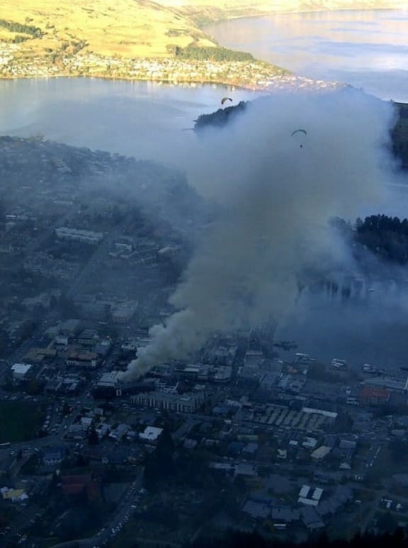 The scene above the town.