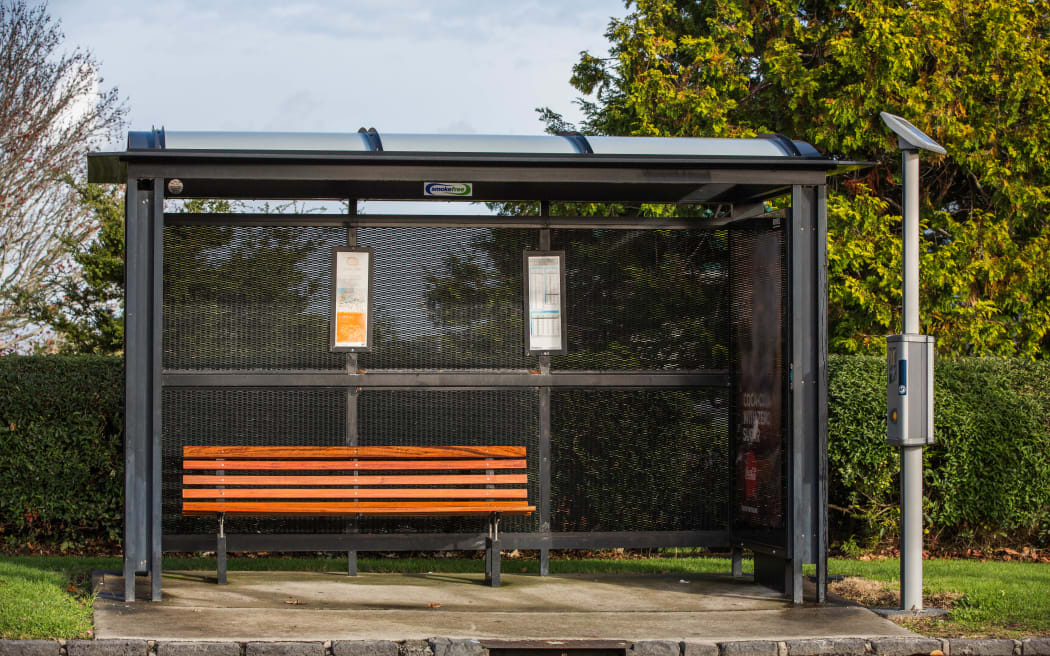 A bus stop in central Auckland