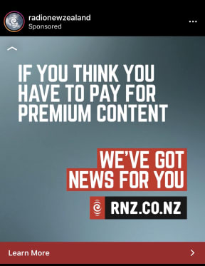 One of the sponsored ads circulating on social media.