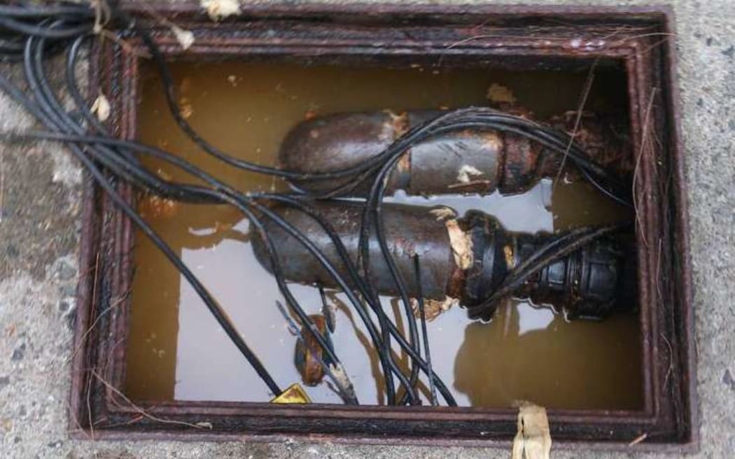 The backed-up sewer in the Manus Island detention centre.