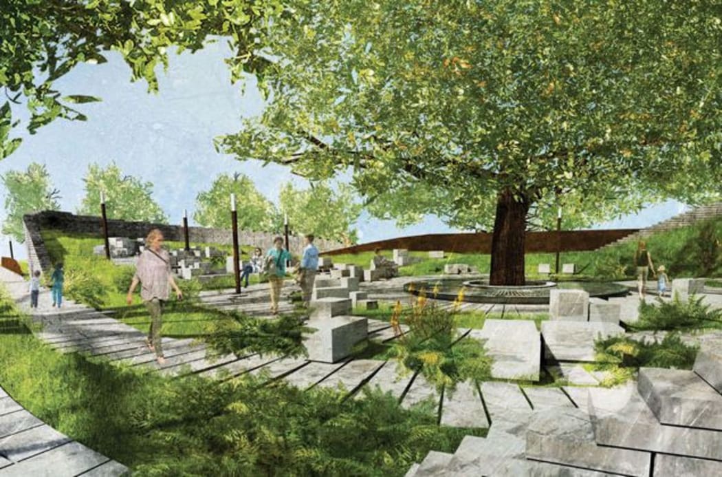 Another proposed design, entitled 'A Green and Peaceful Landscape'.