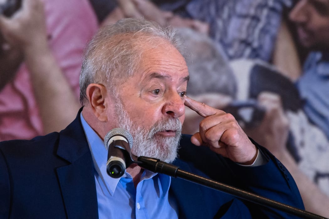Former President of the Republic Luiz Inacio Lula da Silva (PT) holds a press conference at the ABC Metalworkers Union in Sao Bernardo do Campo, metropolitan region of Sao Paulo.