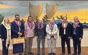 A group of Pacific Islands Forum Leaders at the Bishop Museum Atherton Halau for the Strategic Planning Meeting of the Pacific Islands Development Program (PIDP) ahead of the US–Pacific Investment Summit in Honolulu, Hawaiʻi. 23 Febraury 2026