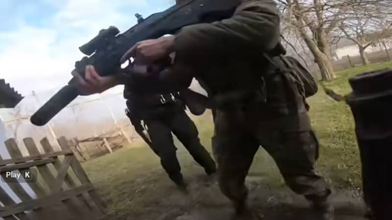 A screen shot from a YouTube video taken on the Ukraine war's frontlines.