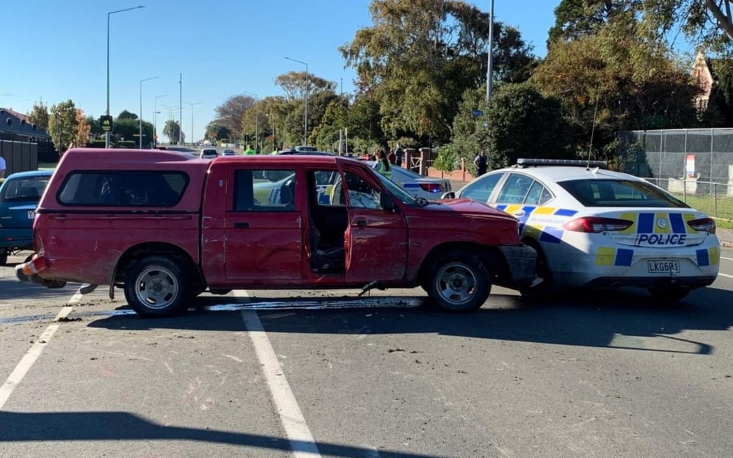 Police chase ends opposite Southland Boys High School on Herbert Street.