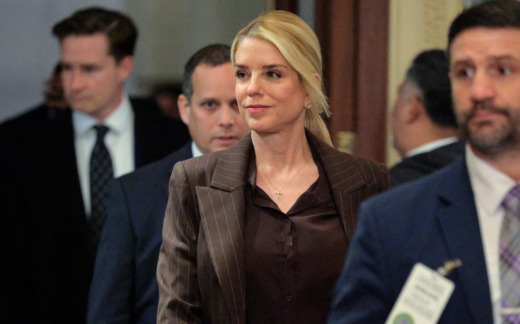 Attorney General Pam Bondi arrives for a briefing with bicameral congressional leadership at the US Capitol on January 05, in Washington, DC.