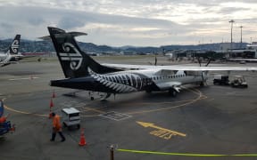 An Air New Zealand ATR72 at Wellington Airport.