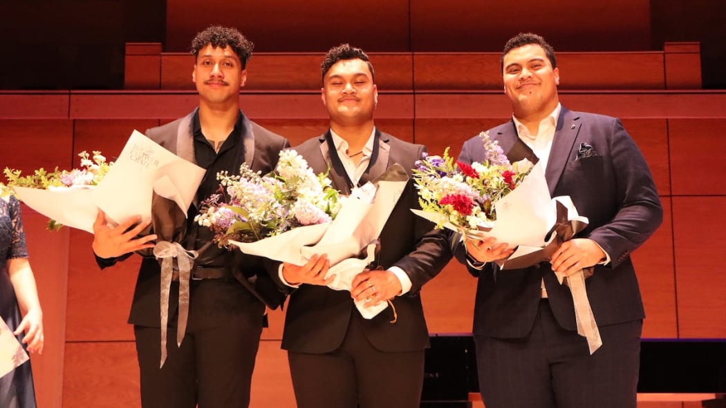 DMMF Waikato Aria Competition 2021 prize winners (l to r: Alfred, Jordan and Emmanuel Fonoti-Fuimaono)