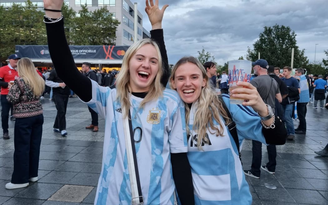 Fans at the Rugby World Cup 2023 in France ahead of the All Blacks vs Argentina game on 21 October.