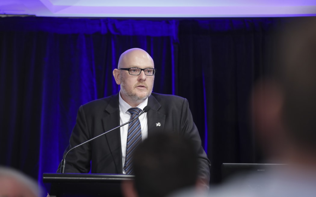 Ross Bell, NZ Drug Foundation director specking at the Police conference in Wellington focused on the cannabis referendum.