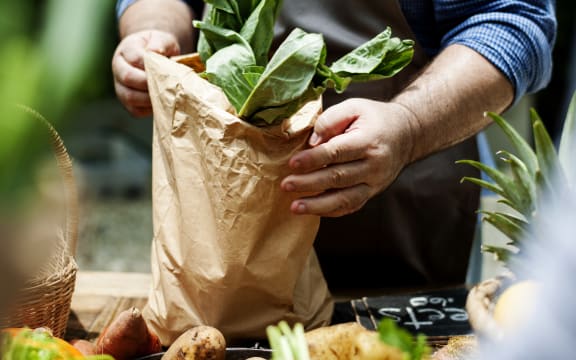 Organic fresh produce / vegetables at market.