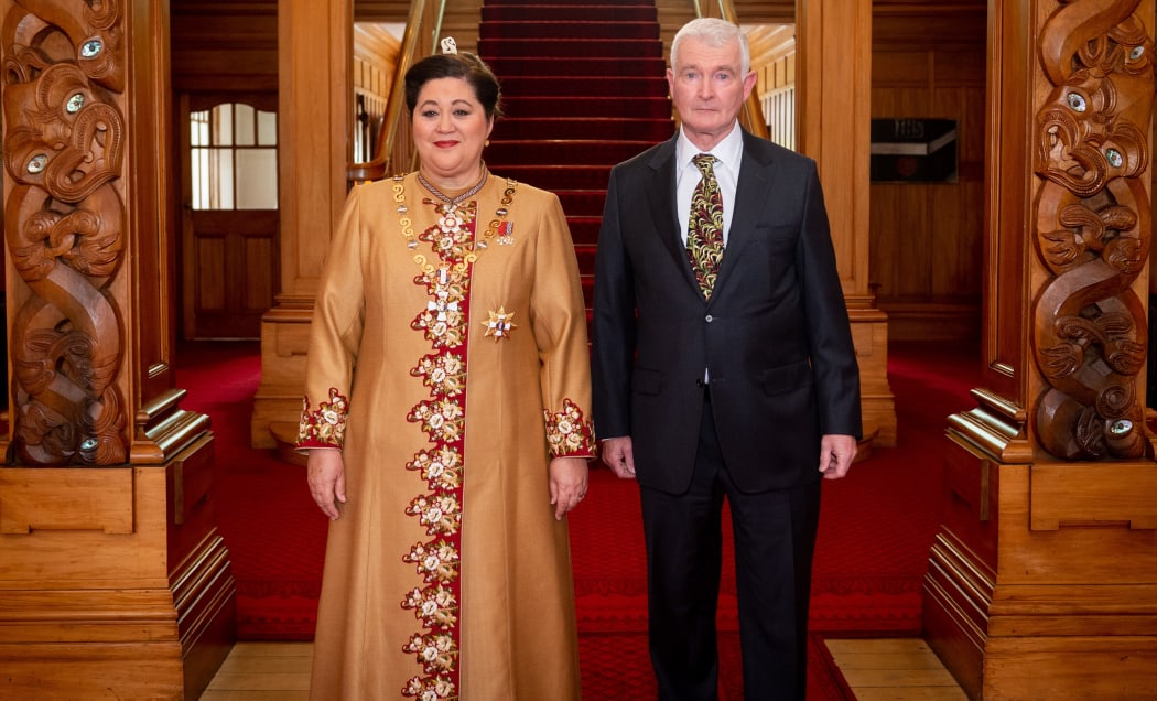 WELLINGTON, NEW ZEALAND - October 21: Swearing-in ceremony of Dame Cindy Kiro. Dame Cindy Kiro leaving Government house heading to Parliament October 21, 2021 in Wellington, New Zealand.