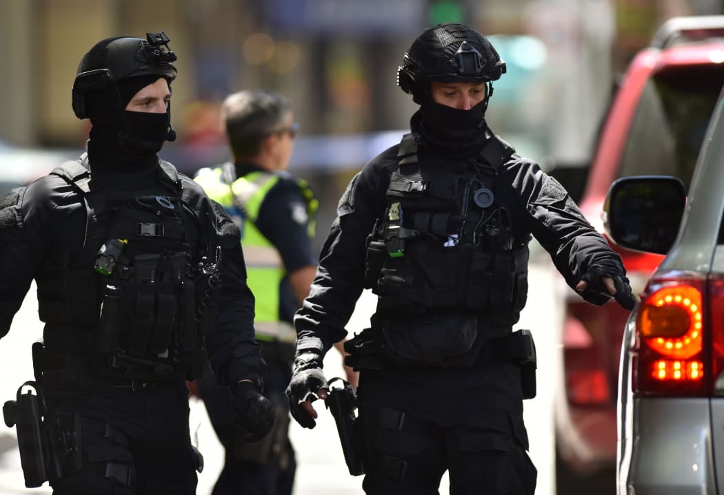 Australian SWAT police are seen on Bourke Street after a car ploughed into pedestrians in the centre of Melbourne on 20 January, 2017.