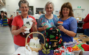 Rosemary Nash, chair of Sustainable Papakura, with Paula Moffatt and Christine Kean, at the market.