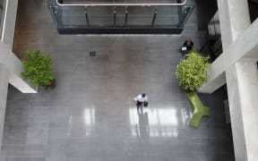The main atrium letting in natural light to surrounding offices. The Christchurch regional council, Environment Canterbury, took possession of its new $51 million building.