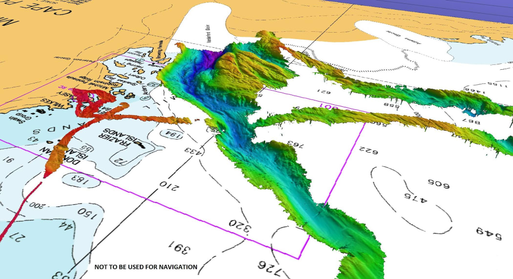 A 3D model of the canyon found under the Vanderford Glacier in Antarctica.