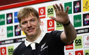 Fabian Holland of New Zealand after the game. New Zealand All Blacks v Wales international rugby union test match at Millenium Stadium, Cardiff, Wales on Saturday 22 November 2025.
2025 All Blacks Northern Tour.
Photo credit: Matthew Impey / Photosport