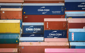 Containers being unloaded at Lyttelton Port