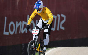 Two-time World BMX Champion Sam Willoughby competing at the London Olympics