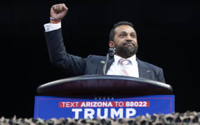 (FILES) Former Chief of Staff to the U.S. Secretary of Defense Kash Patel speaks during a campaign rally for U.S. Republican presidential nominee, former President Donald Trump at Findlay Toyota Center on October 13, 2024 in Prescott Valley, Arizona. - US President-elect Donald Trump nominated Kash Patel as FBI director on November 30, 2024. (Photo by Rebecca Noble / GETTY IMAGES NORTH AMERICA / AFP)