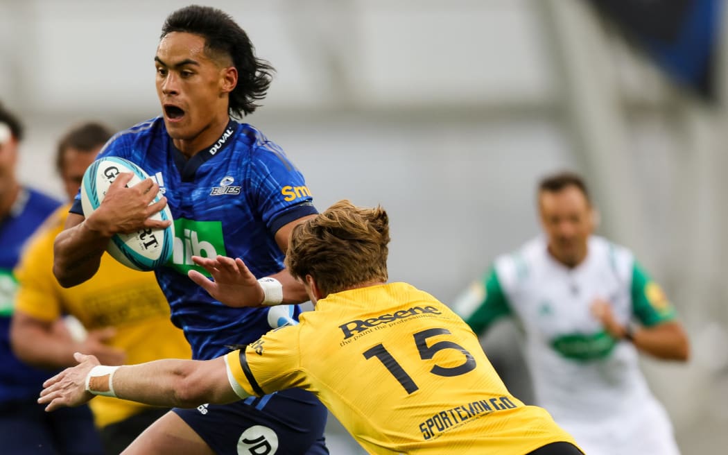 Blues versus Hurricanes in Super Rugby Pacific, at Dunedin, Feb 2022.
