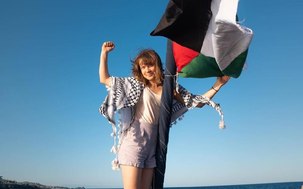 Greta Thunberg on board the Madleen, on her way to Gaza, June 2025.