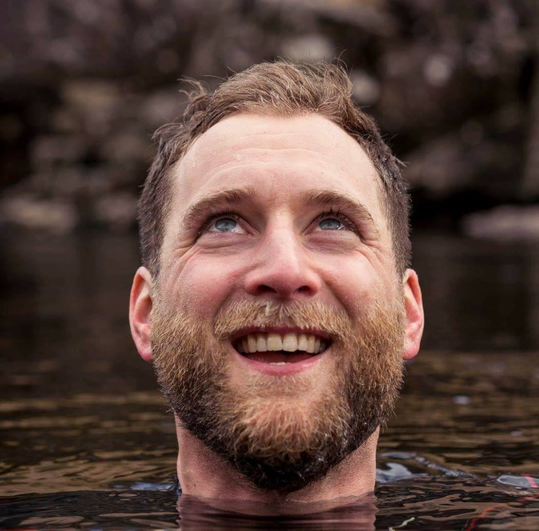Calum MacLean's head sticking out of the water