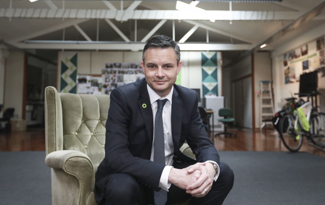 James Shaw at the Greens headquarters in Auckland.