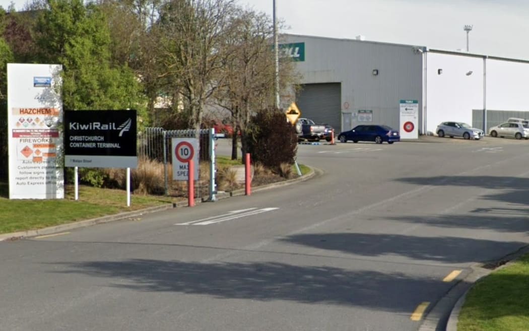 The KiwiRail container terminal on Matipo St in Christchurch.