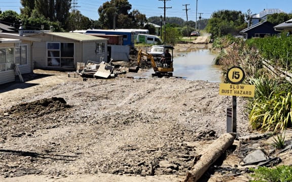 Damage after Cyclone Gabrielle in Waiohiki, 21 February 2023.