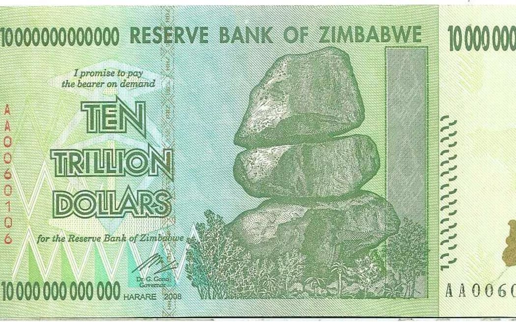 Before being withdrawn as official currency, 10 trillion Zimbabwe dollars was worth around 60 cents.