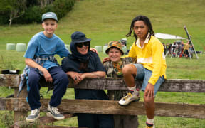 The cast of the Mountain with director Rachel House