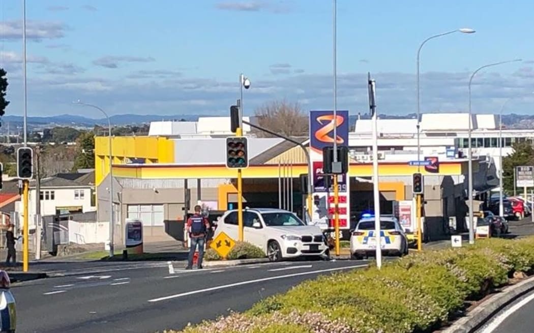 The scene where the fleeing driver crashed the BMW.