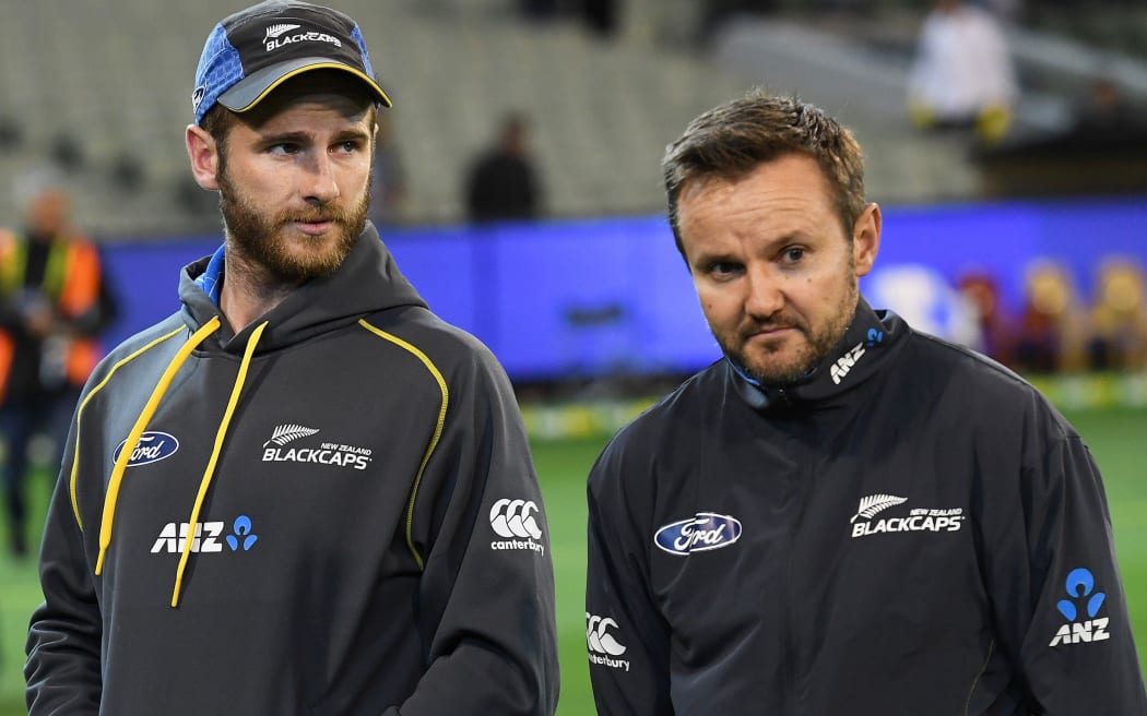 Kane Williamson and Mike Hesson after losing to Australia 0-3.