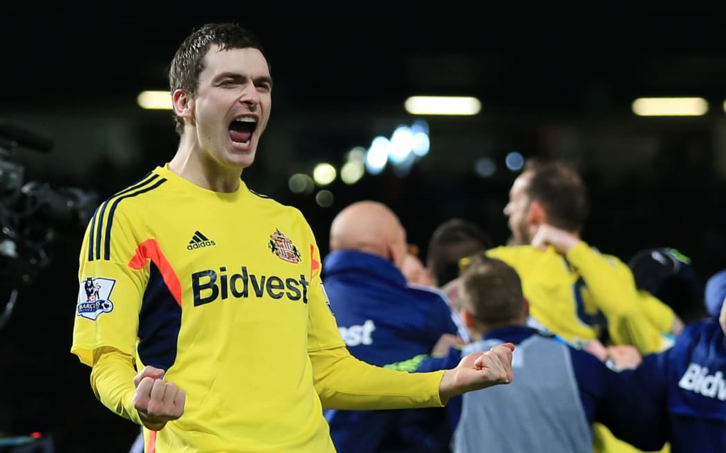 Adam Johnson of Sunderland celebrates victory.