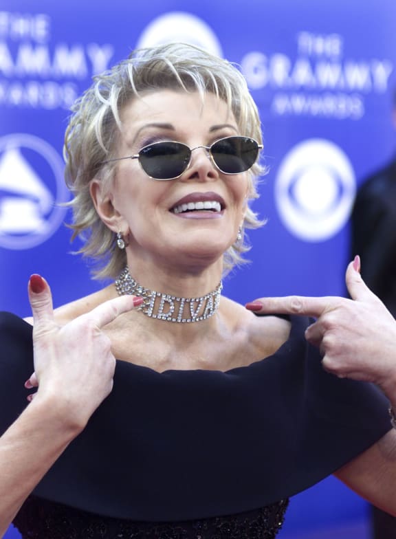 Joan Rivers arrives at the 44th
annual Grammy Awards in Los Angeles, February 27, 2002